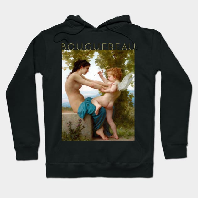 William-Adolphe Bouguereau - A Girl Defending Herself against Eros Hoodie by TwistedCity